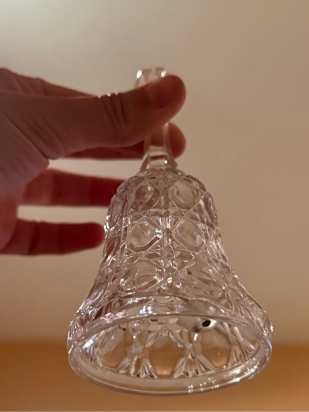 Pressed Glass Bell - Clear Crystal-Look Decorative Bell